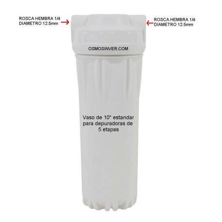 Vaso filtro de cristal 10 pulgadas osmosis inversa 5 etapas estandar