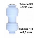 Unión conexión rápida reducción tubo 3/8 (9.95mm) a tubo 1/4 (6,5mm)