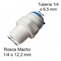 Recta CONEXION RAPIDA rosca macho 1/4, tubo 1/4 o 6,5mm para osmosis inversa domestica