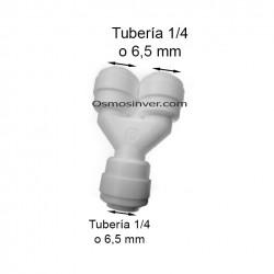 Te Y tubo 1/4 (tuberia de 6,5mm)