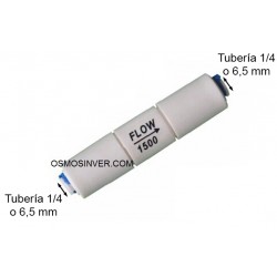 Restrictor 1500 ml ósmosis inversa con conexión rápida, tubería 1/4 o 6,5mm