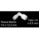 Codo CONEXION ROSCA tubo 1/4 (6,5mm) - rosca macho 1/4