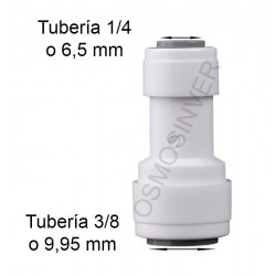 Union Conexion Rapida Tubo 1/4 o 6.5 mm a 3/8 tuberia 9.95 mm
