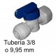 Llave de paso de conexion rapida rosca hembra 1/2 o 18.5 mm - tuberia 3/8 o 9,95 mm