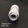 Union Conexion Rapida tuberia 3/8 o 9.95mm a tuberia Conexion Rapida 3/8 o 9.95mm