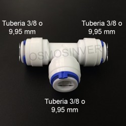 Te Conexion Rapida Tuberia 3/8 o 9.95 mm a Conexion Rapida Tuberia 3/8 o 9.95 mm a Conexion Rapida Tuberia 3/8 o 9.95 mm