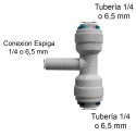 Te Conexion Rapida 1/4 o 6.5 mm a Conexion Espiga central 1/4 o 6.5 mm a Conexion Rapida 1/4 o 6.5 mm