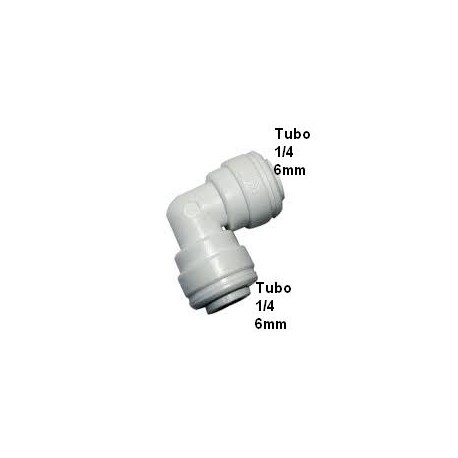 Codo conexion rapida Tubo 1/4 6mm - Tubo 1/4 o 6mm