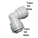 Codo conexion rapida Tubo 1/4 o 6,5mm - Tubo 1/4 o 6,5mm